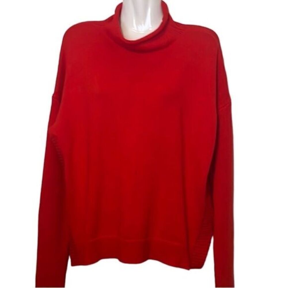 Tahari women’s sweater L cotton blend long sleeve pullover contrasting‎ ribbing